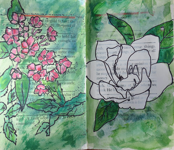 A Visual Journal Page - Flowers