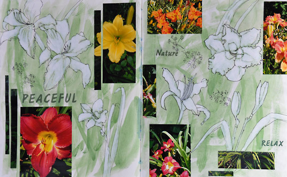 A Visual Journal Page - Lilies